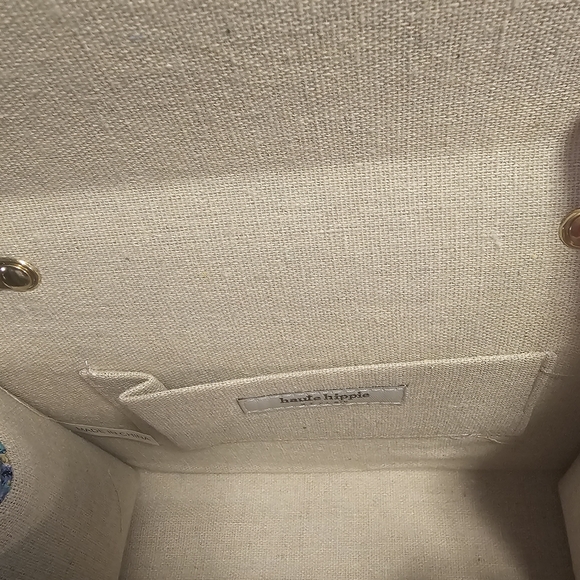 Haute hippie NEW purse wood and woven bamboo handle snap closure seen on tiktok - Picture 6 of 10